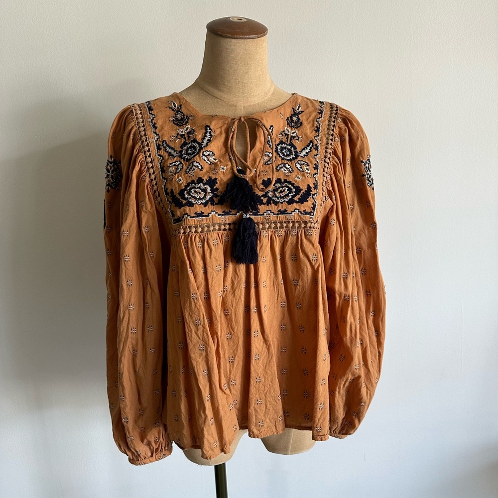 Zara trf embroidered top